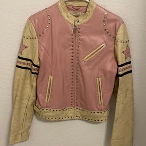 Vintage Wilson Pink Motorcycle Leather